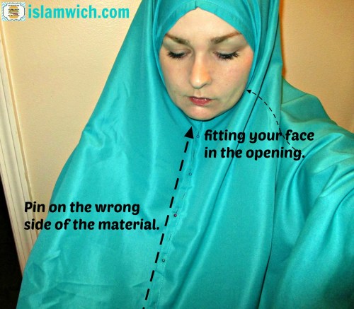 pinning the khimar together